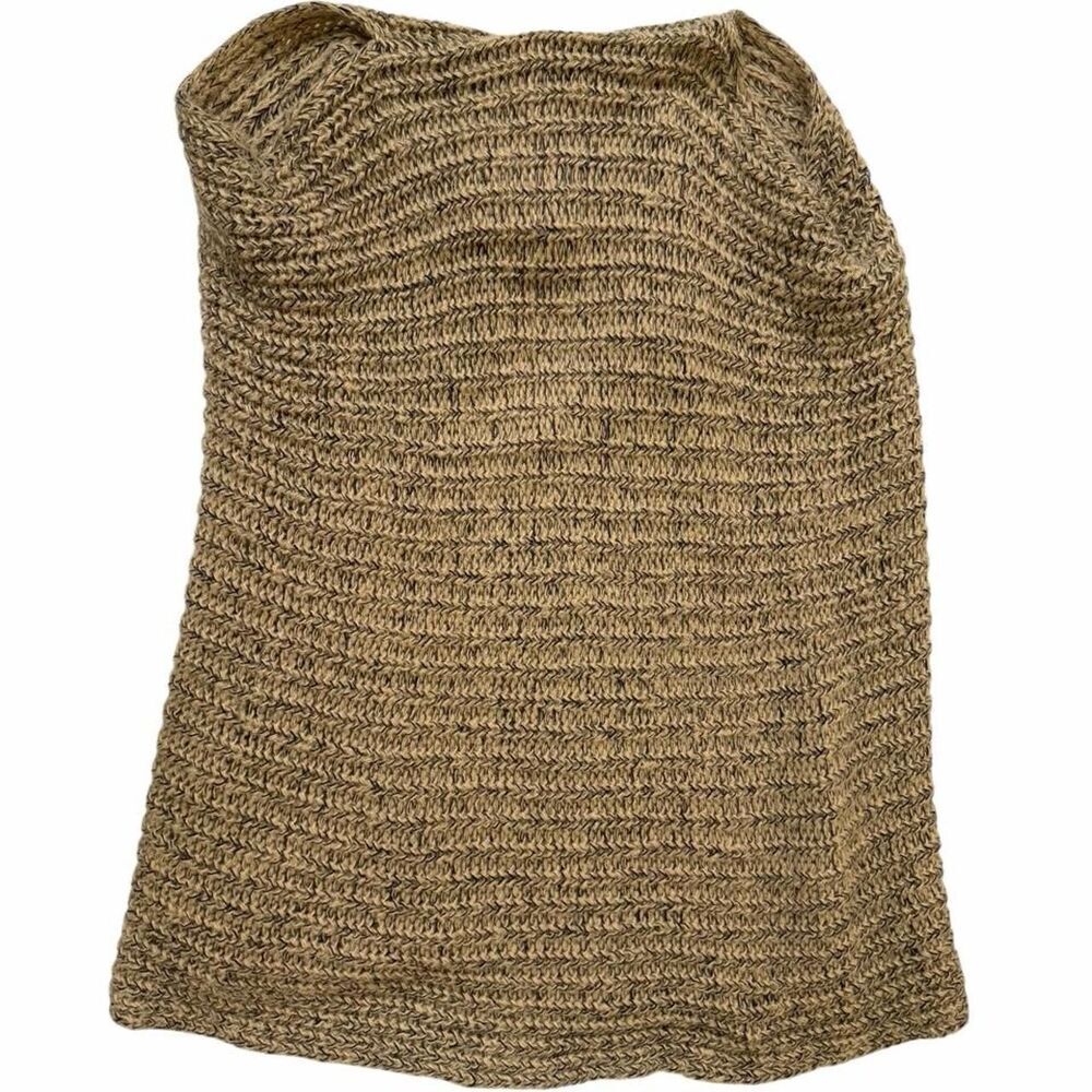 Brown & tan knit cardigan with horizontal ribbed texture - Picture 2 of 4